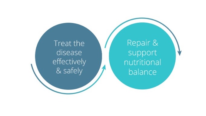 Treat the disease effectively & safely | Repair & support nutritional balance